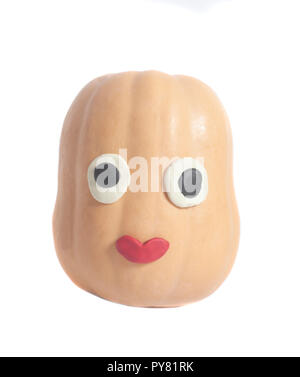 Halloween-Kürbis isoliert auf weißem Hintergrund Stockfoto