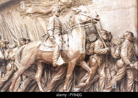 Shaw 54th Regiment Denkmal zu Ehren des Schwarzen volunteer Regiment aus dem Bürgerkrieg Stockfoto