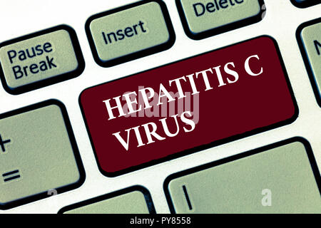 Wort schreiben von Hepatitis-C-Virus. Business Konzept für Erreger, die Ursachen der viralen Hepatitis. Stockfoto