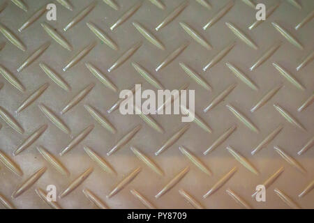 Rostigen Stahl diamond Platte Textur Hintergrund. Grunge metal Stock nahtlose aus Stahlblech metallic. Nahtlose Metall Bodenplatte mit Rautenmuster. Stockfoto