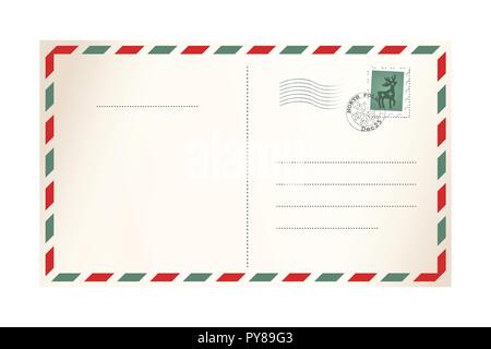 Brief für Santa Claus - Postkarte Vorlage Stock Vektor