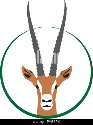 Gazelle Gazelle Logo, Kopf in den Kreis Stock Vektor