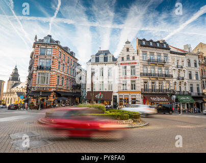 Grand Sablon Platz (Place du Grand Sablon) Brüssel, Belgien Stockfoto