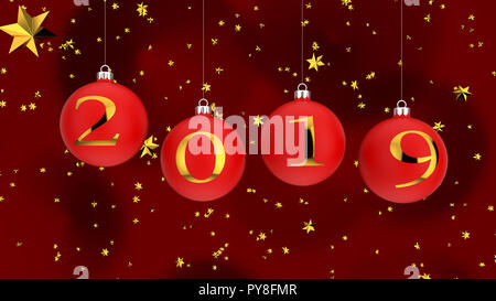 2019 Weihnachtskugeln Stockfoto