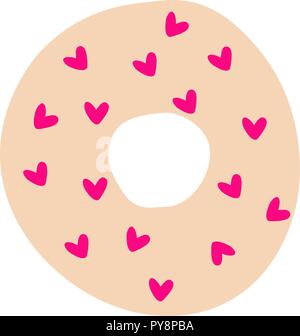 Einfache donut Abbildung. Donut isoliert auf weißem Hintergrund. Stock Vektor