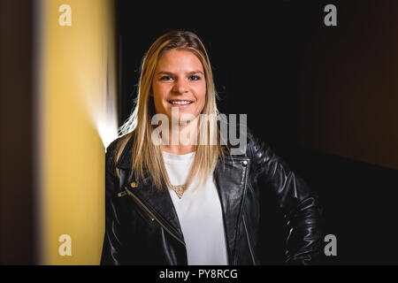 Lyon (Frankreich). 2017/12/07. Olympique Lyonnais Feminine, Fußball Club der französischen Frauen in Lyon. Eugenie Le Sommer, Französisch Professional Stockfoto