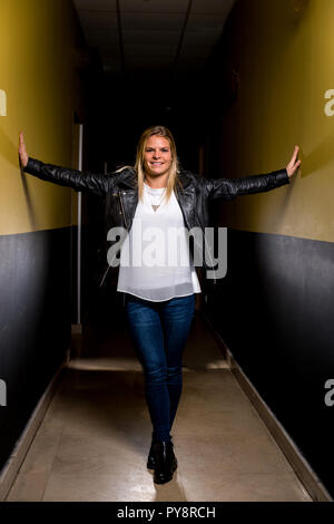 Lyon (Frankreich). 2017/12/07. Olympique Lyonnais Feminine, Fußball Club der französischen Frauen in Lyon. Eugenie Le Sommer, Französisch Professional Stockfoto