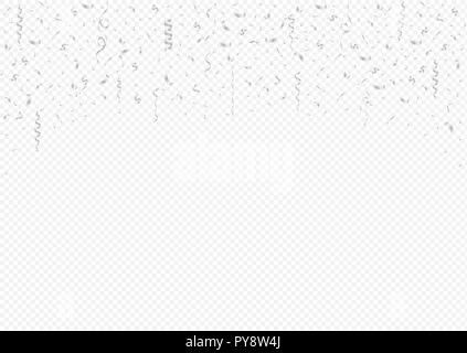 Silber Konfetti Hintergrund, Silber glitter Sterne. Festliche Hintergrund Stock Vektor