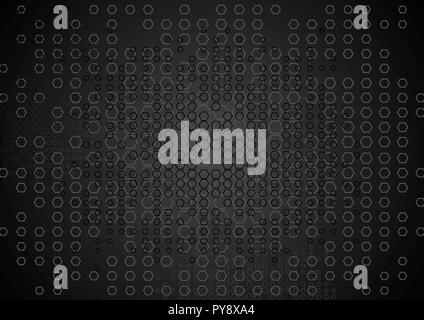 Abstrakte tech Schwarze Sechsecke Textur Hintergrund. Vektor Design Stock Vektor