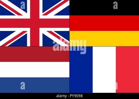 Vector Illustration von verschiedenen Ländern gesetzt werden. Bunten Hintergrund aus verschiedenen Flags Stock Vektor