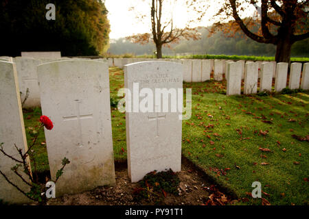 Blighty Tal Soldatenfriedhof mit viele von denen, die am 1. Juli 1916 getötet neben dem Schlachtfeld an der Somme Stockfoto