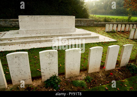 Blighty Tal Soldatenfriedhof mit viele von denen, die am 1. Juli 1916 getötet neben dem Schlachtfeld an der Somme Stockfoto