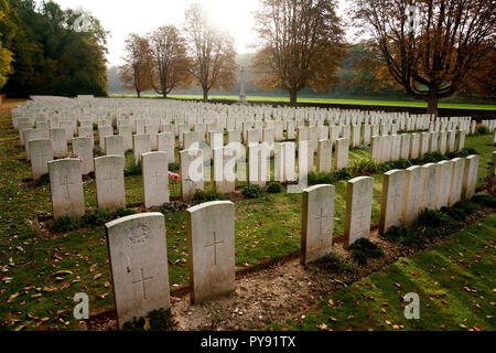 Blighty Tal Soldatenfriedhof mit viele von denen, die am 1. Juli 1916 getötet neben dem Schlachtfeld an der Somme Stockfoto