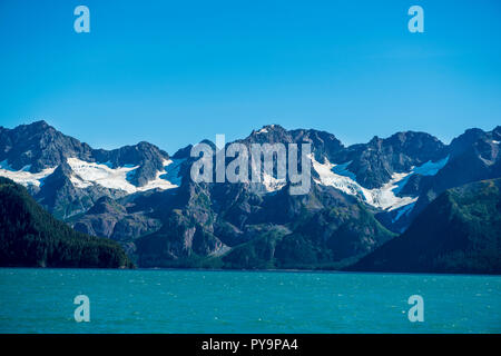 Berge rund um Resurrection Bay, Kenai Halbinsel, Seward, Alaska, USA. Stockfoto