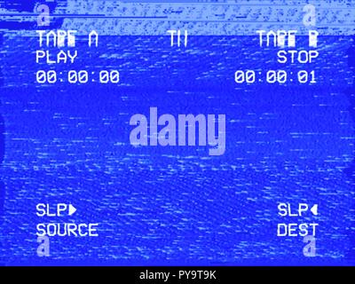 Eine alte beschädigt VHS-Tracking ein schlechtes Signal von einem Double Deck. Coole Retro Vintage Kulisse. Stockfoto