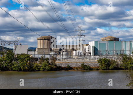 Middletown, PA, USA - 21. Oktober 2018: Three Mile Island Kernkraftwerk Kraftwerk, die gemeinhin als TMI bekannt ist, ist der Ort der USA schlimmsten nuklearen ac Stockfoto