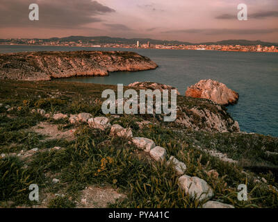 Calanques von Frioul-inseln, Marseille, Frankreich. Stockfoto