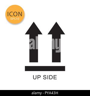 This side up packaging symbol icon flat style in black color vector illustration on white background. Stock Vektor