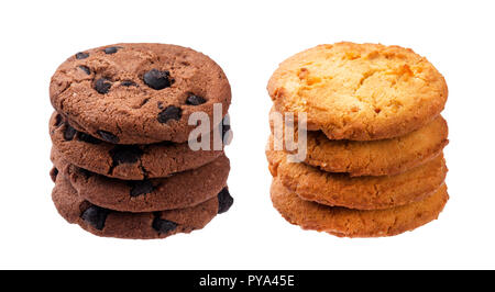 Stapel von oatmeal Cookies auf weißem Hintergrund Stockfoto