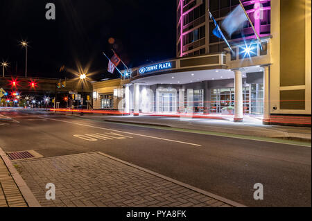 In Syracuse, NEW YORK - 22.Oktober 2018: Das Crown Plaza Hotel in Syracuse, NY ist eine Kette verfügt über mehr als 400 Hotels in 52 Ländern. Stockfoto
