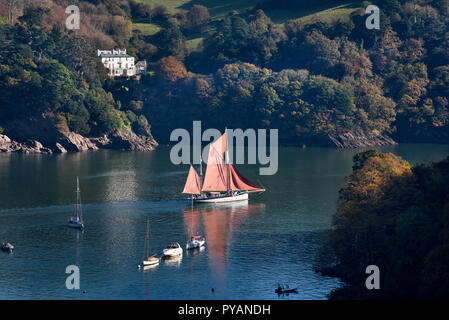 Die brixham Segeln Trawler Wachsamkeit an der Dartmouth, Devon, Großbritannien Stockfoto