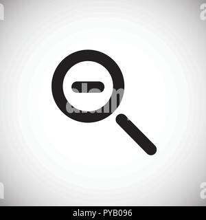 Schaltfläche Verkleinern auf weißem Hintergrund Stock Vektor