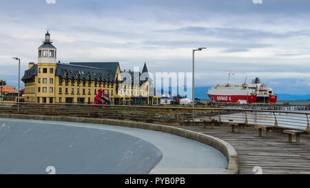 Puerto Natales, Chile - Golf Almirante Montt, dem Pazifischen Ozean im chilenischen Patagonien, magallanes Region Stockfoto