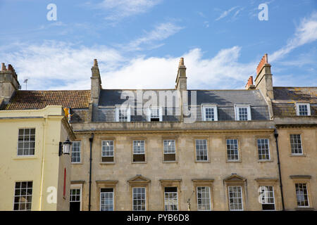 Dach-line im Old Bond Street, unten in der Milsom Street, Bath, Somerset Stockfoto