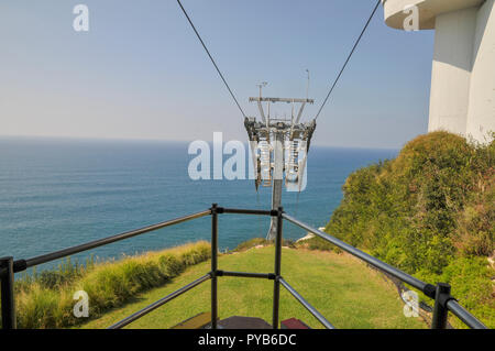 Israel, Rosh Hanikra, (lit Leiter der Grotten) an der Küste des Mittelmeeres gelegen, im westlichen Galiläa in der Nähe der Grenze zum Libanon. Th Stockfoto