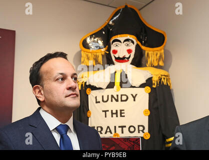 Taoiseach Leo Varadkar bei einem Besuch der Apprentice Boys von Derry Memorial Hall in Londonderry. Stockfoto