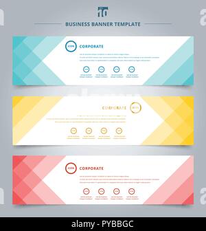 Satz von Banner Web Templates geometrische header Design Hintergrund. Vector Illustration Stock Vektor