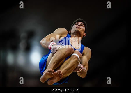 Doha, Katar. Oktober 26, 2018: Ludovico Edalli von Italien während Boden Qualifikation an der Aspire Dome in Doha, Katar, künstlerische Bild Turn-WM. Ulrik Pedersen/CSM Credit: Cal Sport Media/Alamy leben Nachrichten Stockfoto