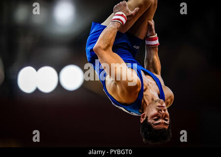 Doha, Katar. Oktober 26, 2018: Ludovico Edalli von Italien während Boden Qualifikation an der Aspire Dome in Doha, Katar, künstlerische Bild Turn-WM. Ulrik Pedersen/CSM Credit: Cal Sport Media/Alamy leben Nachrichten Stockfoto