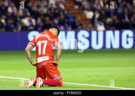 26/10/18. Fotogen/CORDON DRÜCKEN. LIGA FUSSBALL. REAL VALLADOLID VS ESPANYOL. Im Bild, HERNAN PEREZ. Cordon drücken Sie Stockfoto