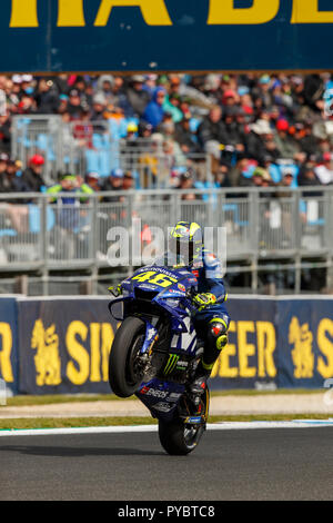 Melbourne, Australien. 27. Oktober, 2018. Phillip Island, Australien. Freie Praxis. Valentino Rossi, Movistar Yamaha MotoGP Team. Quelle: Russell Hunter/Alamy leben Nachrichten Stockfoto