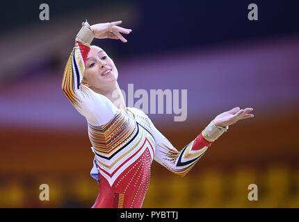 Doha, Katar. 27 Okt, 2018. Nina Derwael (Belgien) am Boden. GES/Turnen/Gymnastik Weltmeisterschaften in Doha, Qualifizierung, 27.10.2018 - GES/Turnen/Gymnastik-WM: 27.10.2018 - | Verwendung der weltweiten Kredit: dpa/Alamy leben Nachrichten Stockfoto