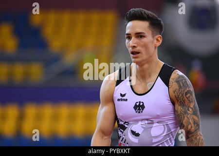 Marcel Nguyen (GER), 26. Oktober 2018 - Turnen: Die 2018 Gymnastics World Championships, Männer Team Qualifikation Fußboden an Aspire Dome in Doha, Katar. (Foto von MATSUO. K/LBA SPORT) Stockfoto