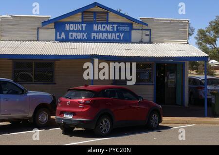 Australische Goldgräberstadt Architektur und Geschäfte, Mount Magnet, Murchison, Western Australia | Verwendung weltweit Stockfoto