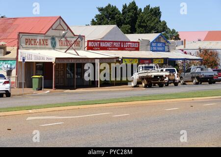 Australische Goldgräberstadt Architektur und Geschäfte, Mount Magnet, Murchison, Western Australia | Verwendung weltweit Stockfoto