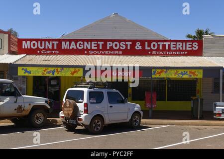 Australische Goldgräberstadt Architektur und Geschäfte, Mount Magnet, Murchison, Western Australia | Verwendung weltweit Stockfoto