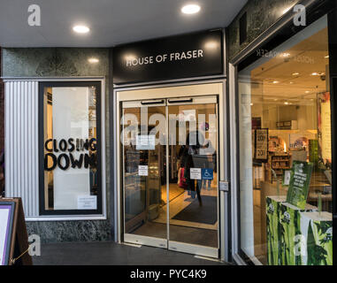 House of Fraser Kaufhaus Exeter, aufgrund der im Januar 2019 zu schließen. Stockfoto