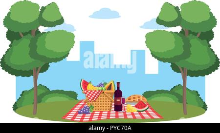 Picknick im Park Stock Vektor