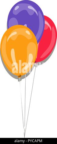 Set aus bunten Luftballons auf weißem Hintergrund. Vector Illustration. EPS 10. Stock Vektor