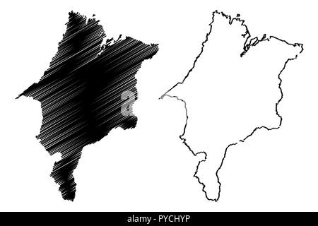 Maranhao (Region Brasiliens, Föderierte Zustand, Föderative Republik Brasilien) Karte Vektor-illustration, kritzeln Skizze Maranhao Karte Stock Vektor