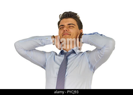 Müde junge Unternehmer Stockfoto