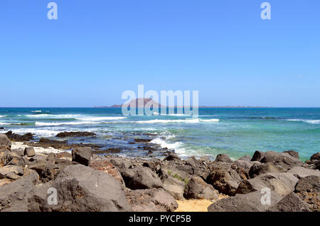 Isla de Lobos eine volcamic insland vor der Küste von Fuerteventura, eine der Kanarischen Inseln Stockfoto