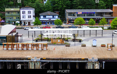 Views um Juneau Alaska, Wildnis Kapital- und Kreuzfahrtschiff Ziel Stockfoto