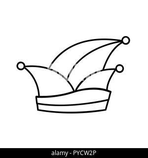 Karneval hat einfach das Symbol Piktogramm Rahmen für malbuch Vector Illustration Stock Vektor