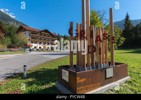 Alpine Dorf Hinterriss, die österreichischen Alpen, Tirol, Österreich, Europa Stockfoto