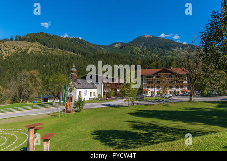 Alpine Dorf Hinterriss, die österreichischen Alpen, Tirol, Österreich, Europa Stockfoto